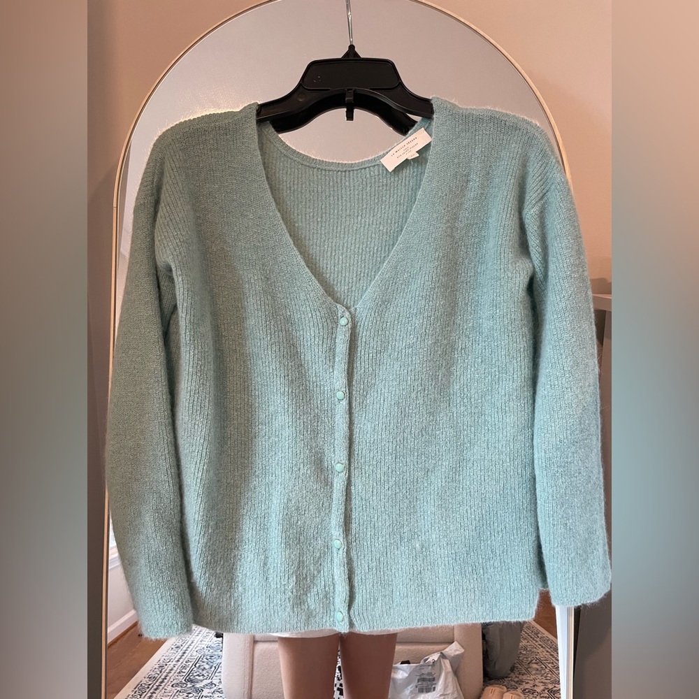 Mint Green Sezane Barry Cardigan